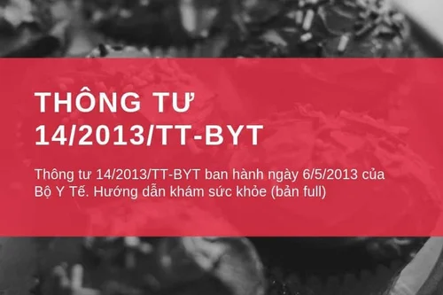 Thông tư 14/2013/TT-BYT hướng dẫn khám sức khỏe
